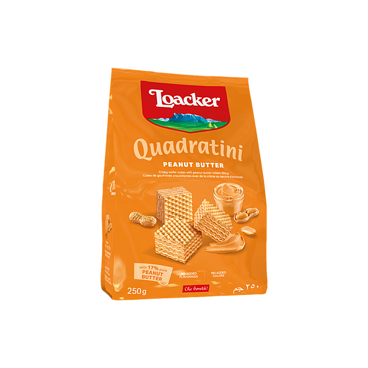 Italy - Loacker Quadratini Peanut Butter Wafer Cubes (250g)