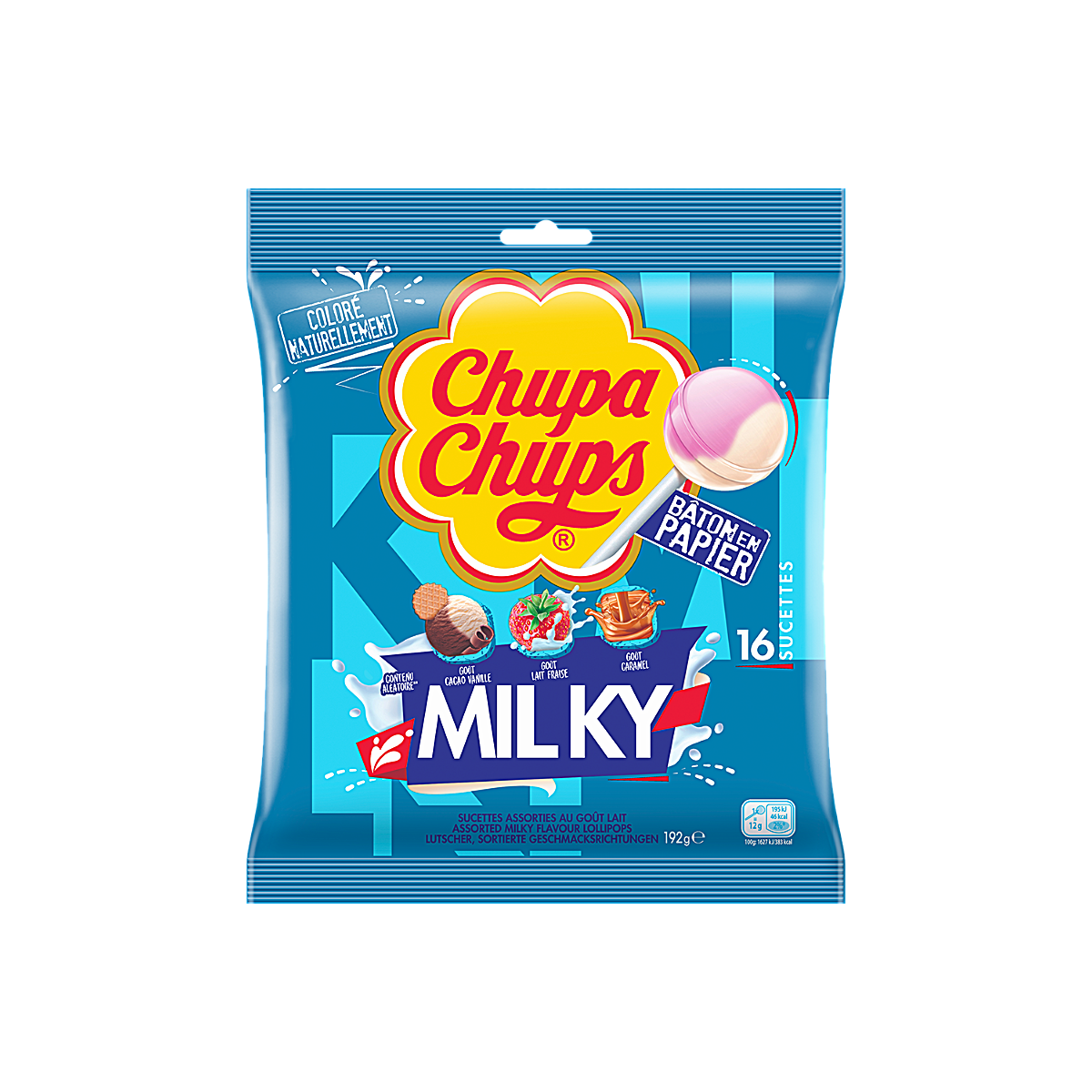 France - Chupa Chups Milky Assorted Cream Lollipops Party Bag (192g)