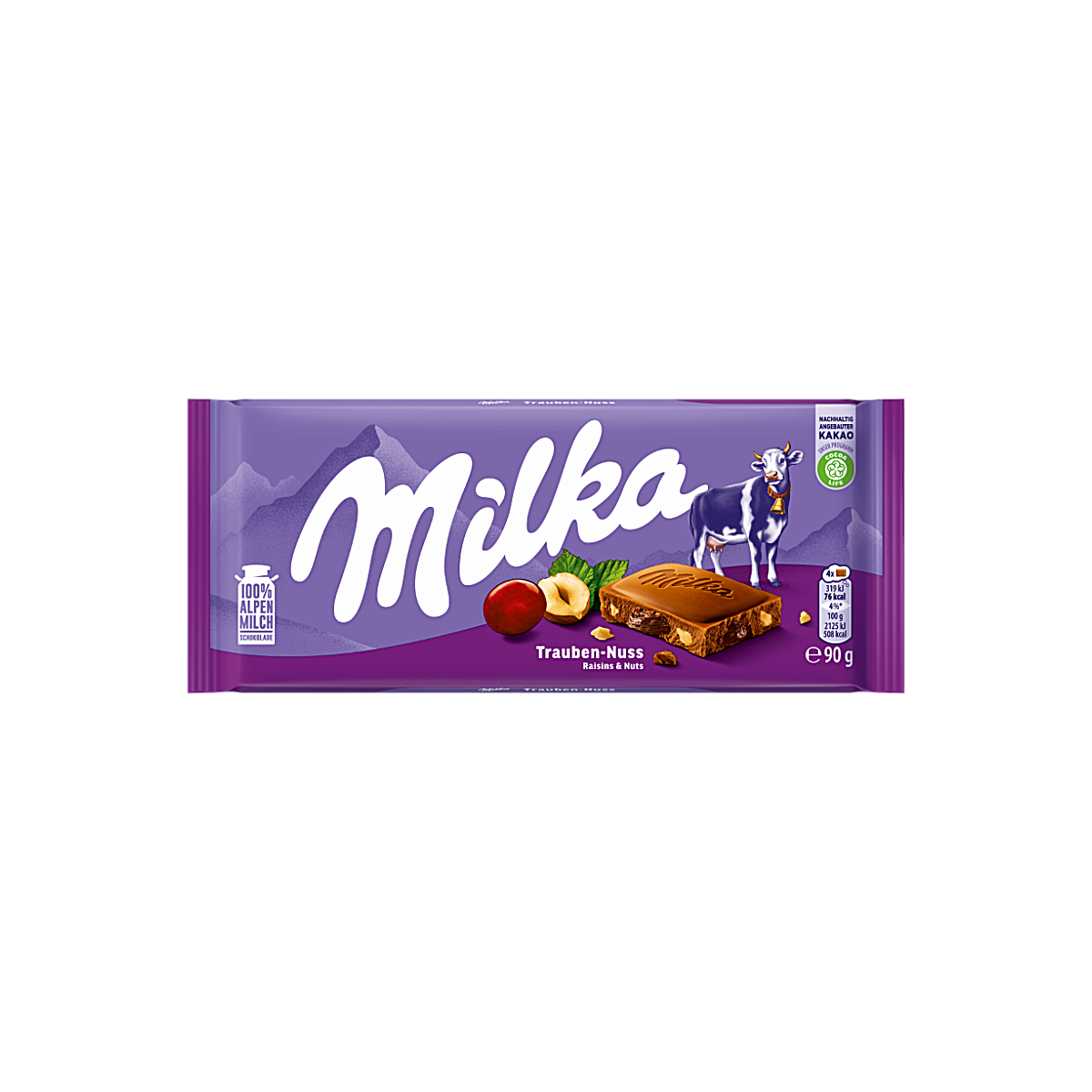 Poland - Milka Raisins & Nuts Alpine Milk Chocolate Bar (90g)