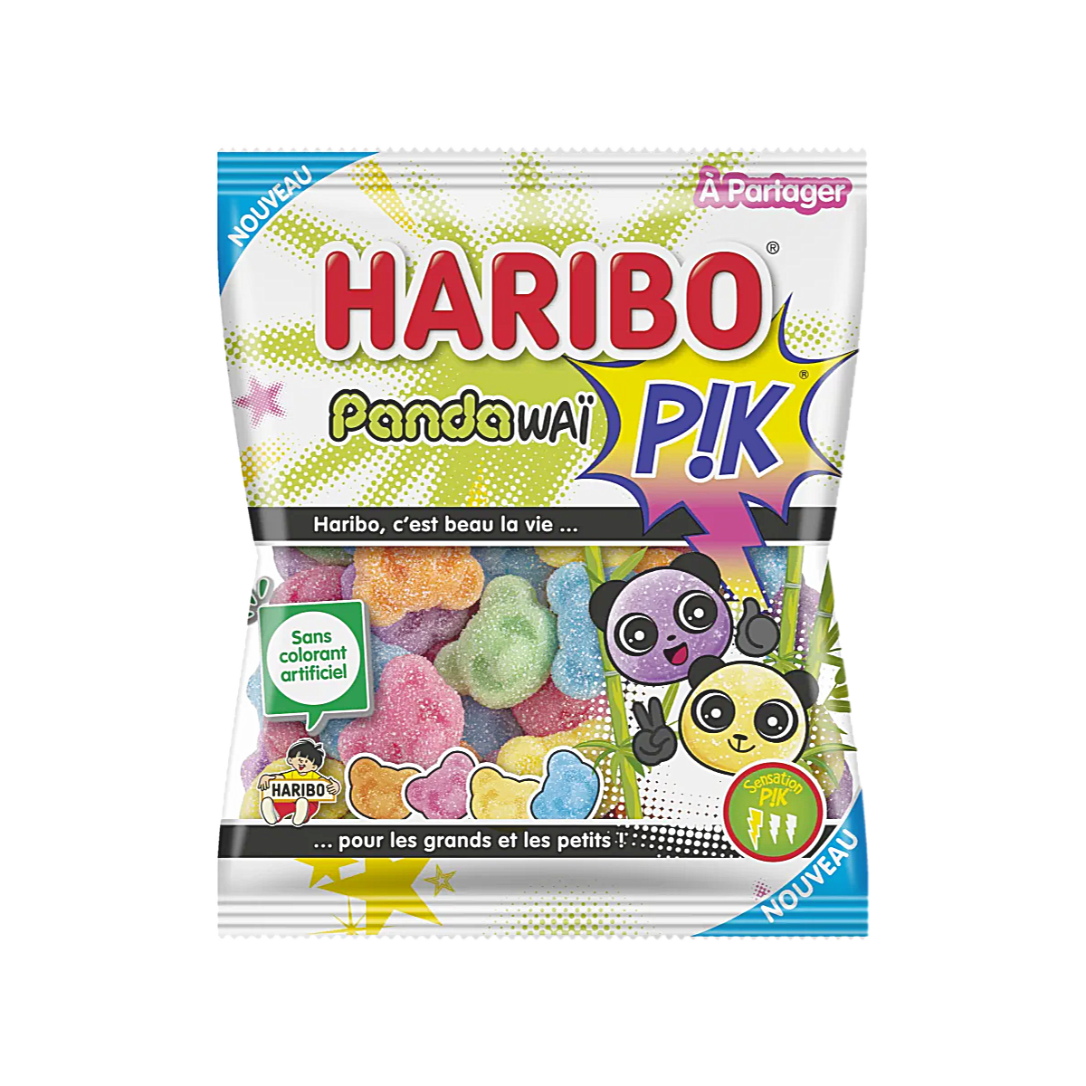 France - Haribo Pandawai Pik Sour Gummy Candy (100g)