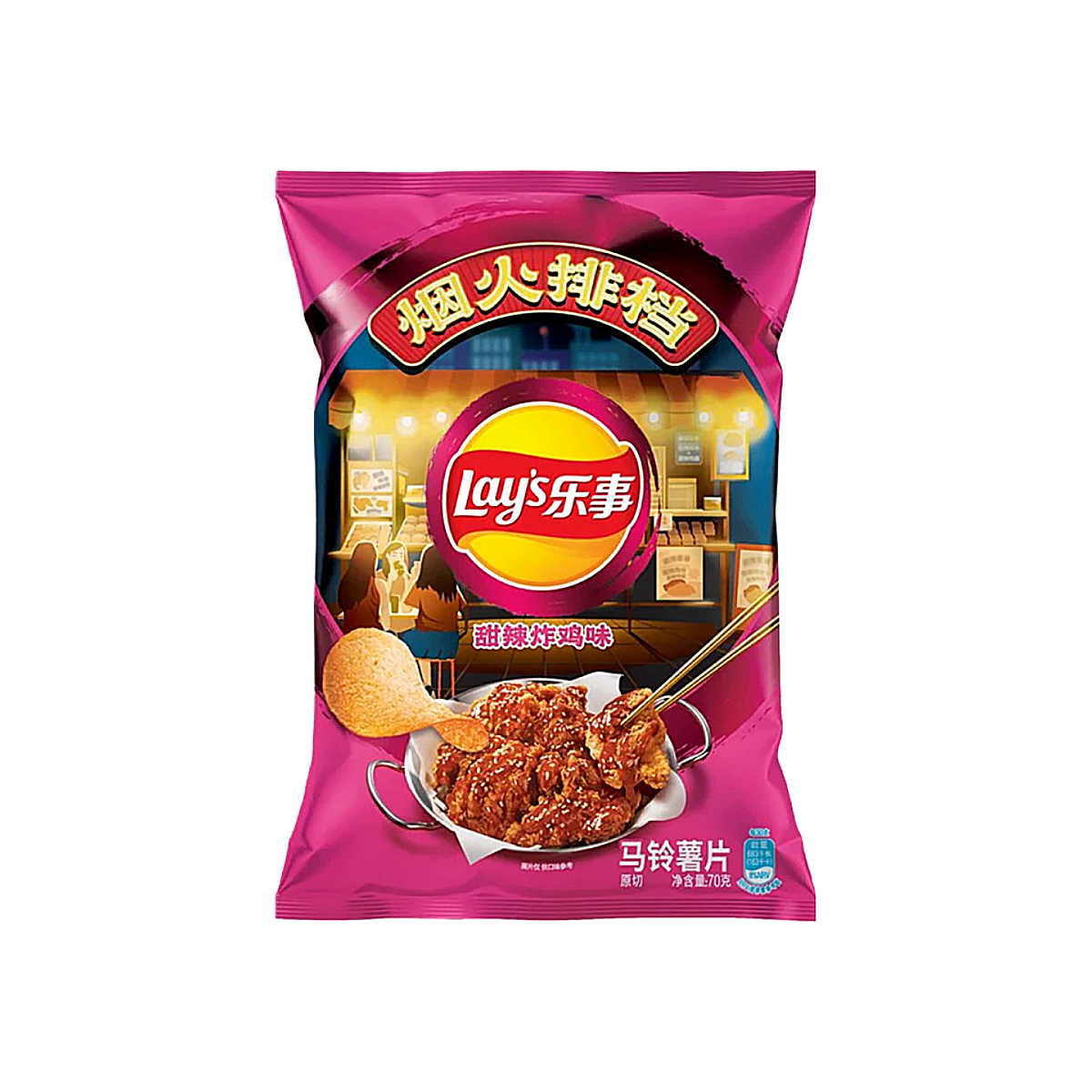 China - Lay’s Sweet & Spicy Fried Chicken Potato Chips (70g)