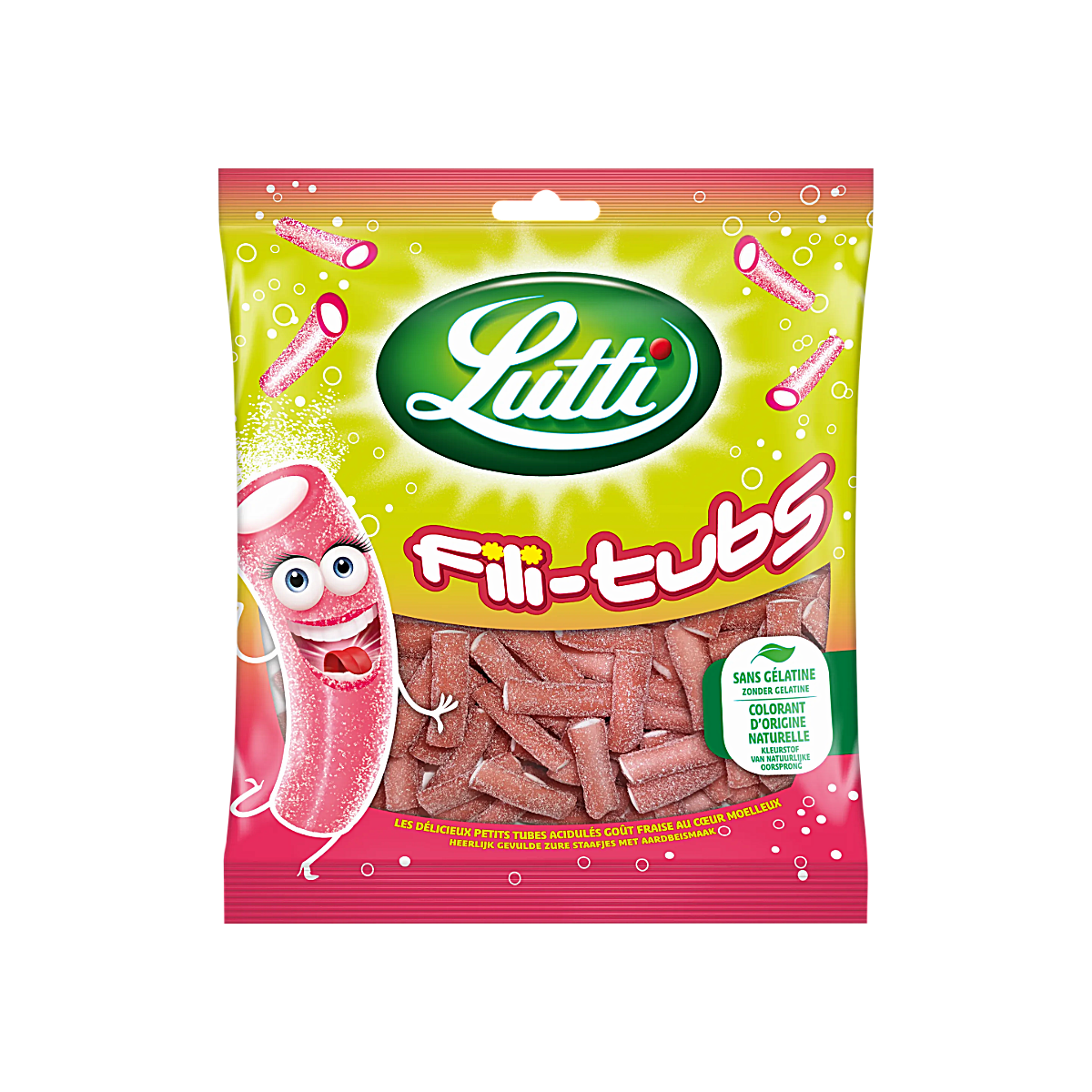 France - Lutti Fili-Tubes Strawberry Flavour Soft Candy (200g)