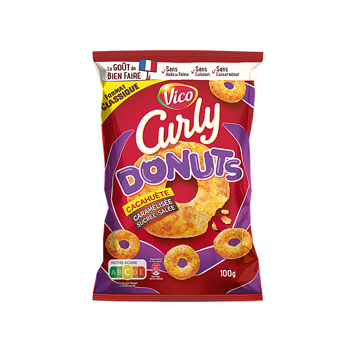 France - Curly Donuts Caramelized Sweet & Salty Snack (100g)