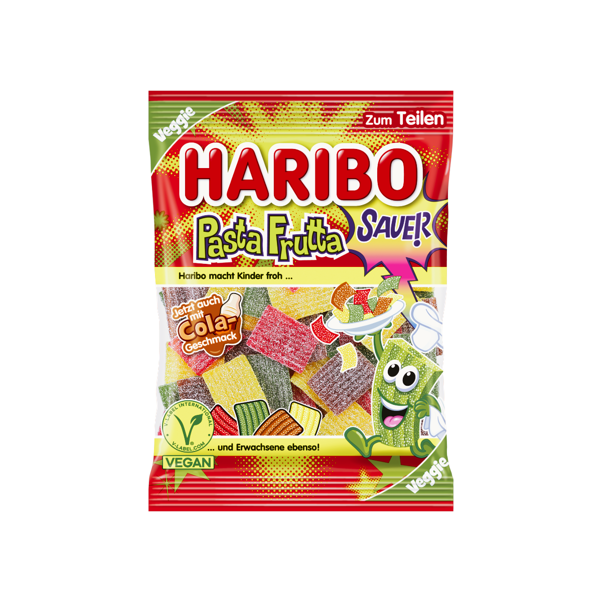 Germany - Haribo Pasta Fruit Sauer 4 Sour Candy Flavours (160g)