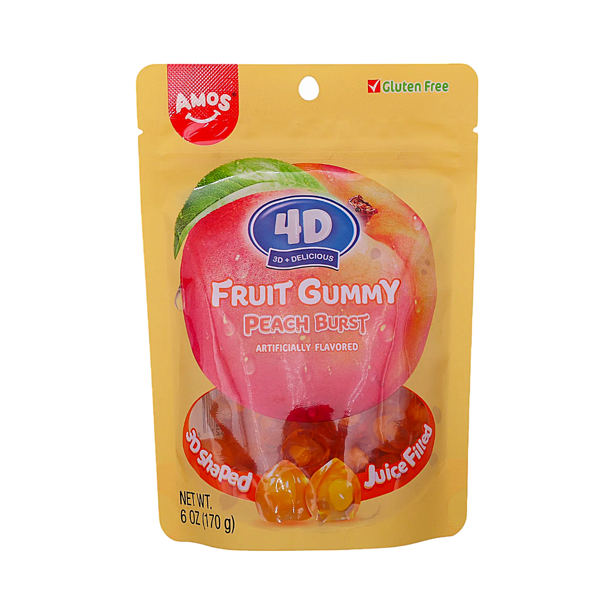 USA – Amos 4D Fruit Gummy Peach Burst (TikTok Candy) (170g)