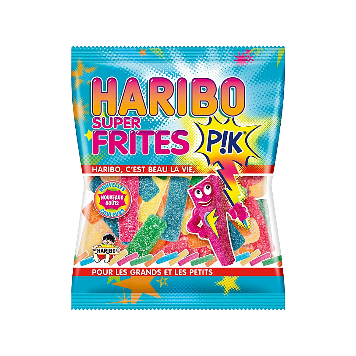 France - Haribo Super Frites (Super Fries) Sour Gummy Candy (120g)