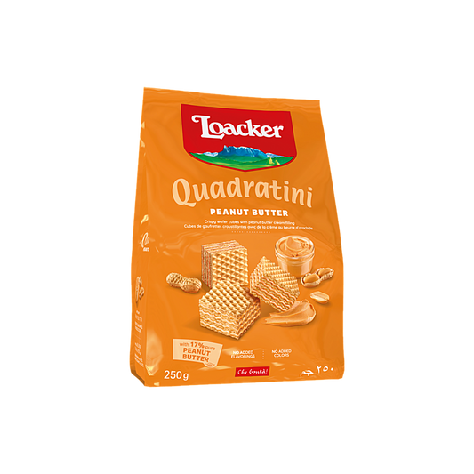 Italy - Loacker Quadratini Peanut Butter Wafer Cubes (250g)
