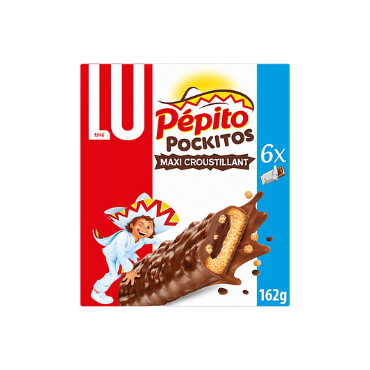 France - LU Pepito Pockitos Maxi Crunchy Chocolate Biscuits (162g)