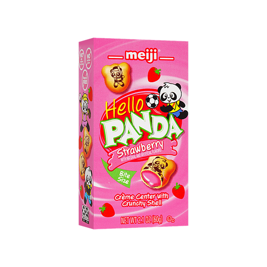 Japan – Meiji Hello Panda Biscuits with Strawberry Flavoured Filling (60g)