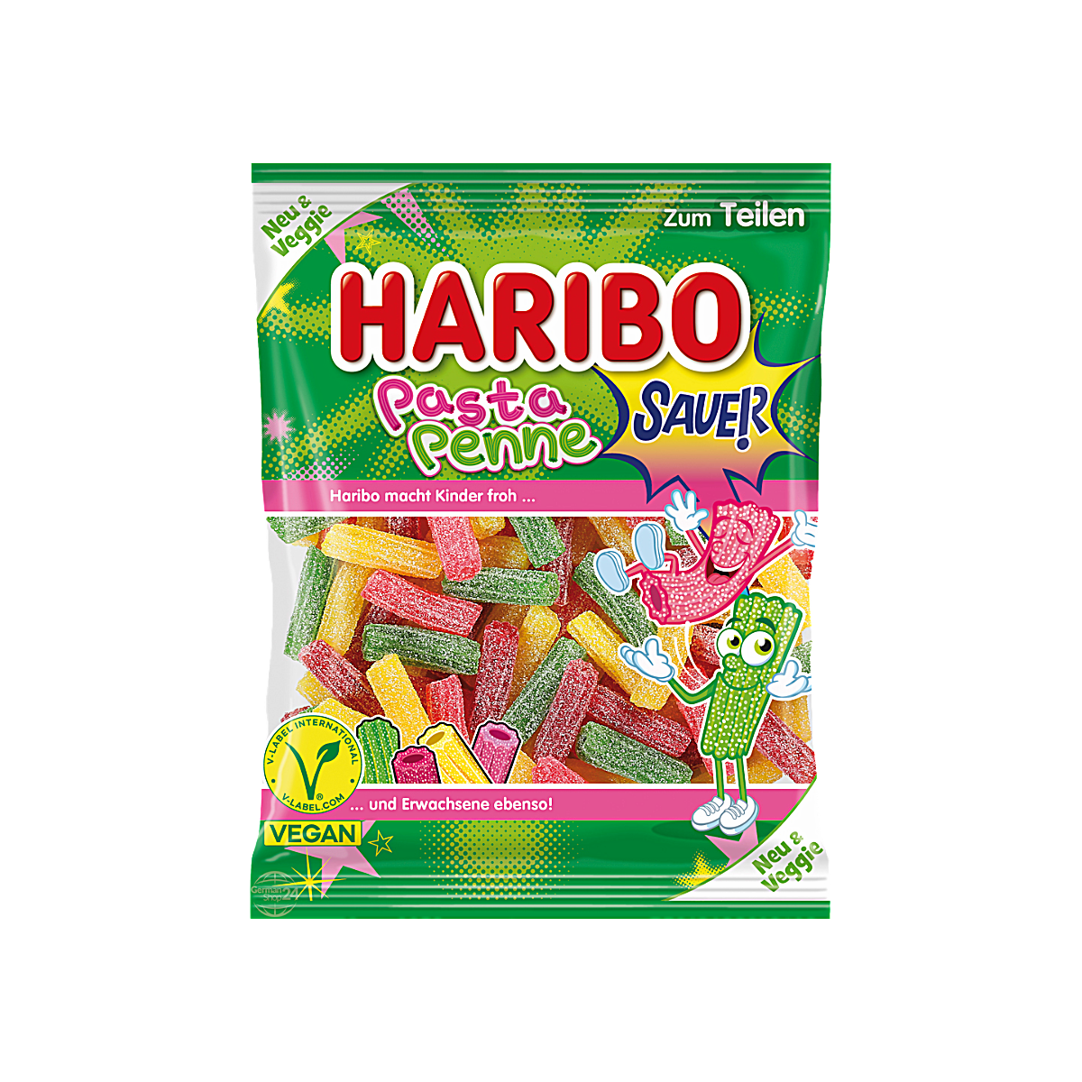 German - Haribo Pasta Penne Sour Rare Candy 4 Flavours (160g)