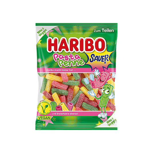 German - Haribo Pasta Penne Sour Rare Candy 4 Flavours (160g)