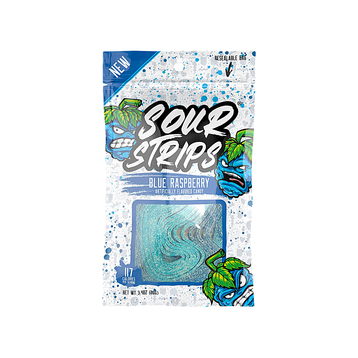 USA - Sour Strips Blue Raspberry Flavour Candy (Viral TikTok Candy) (96g)