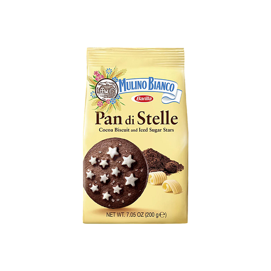 Italy - Mulino Bianco Pan di Stelle Cocoa Biscuits with Iced Sugar Stars (250g)