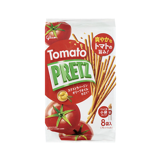 Japan - Glico Tomato Pretz Biscuit Cracker Sticks (8 Packs, 110g)