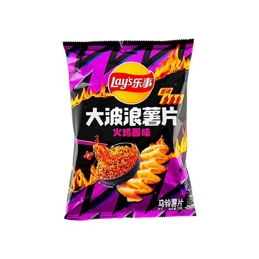China - Wavy Potato Chips Hot Chicken Noodle Flavour (70g)