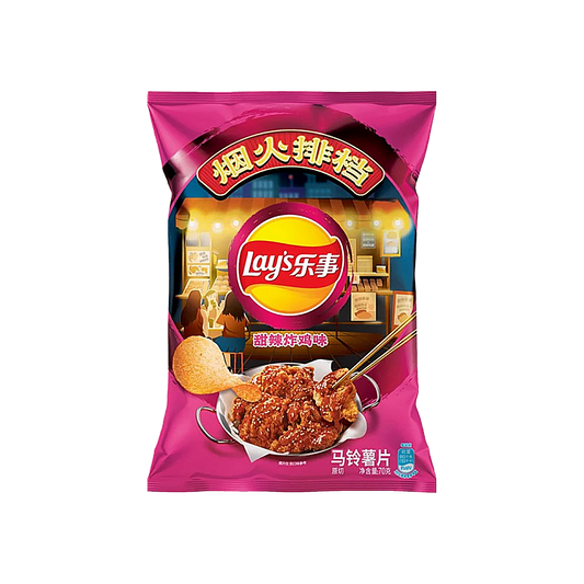 China - Lay’s Sweet & Spicy Fried Chicken Potato Chips (70g)