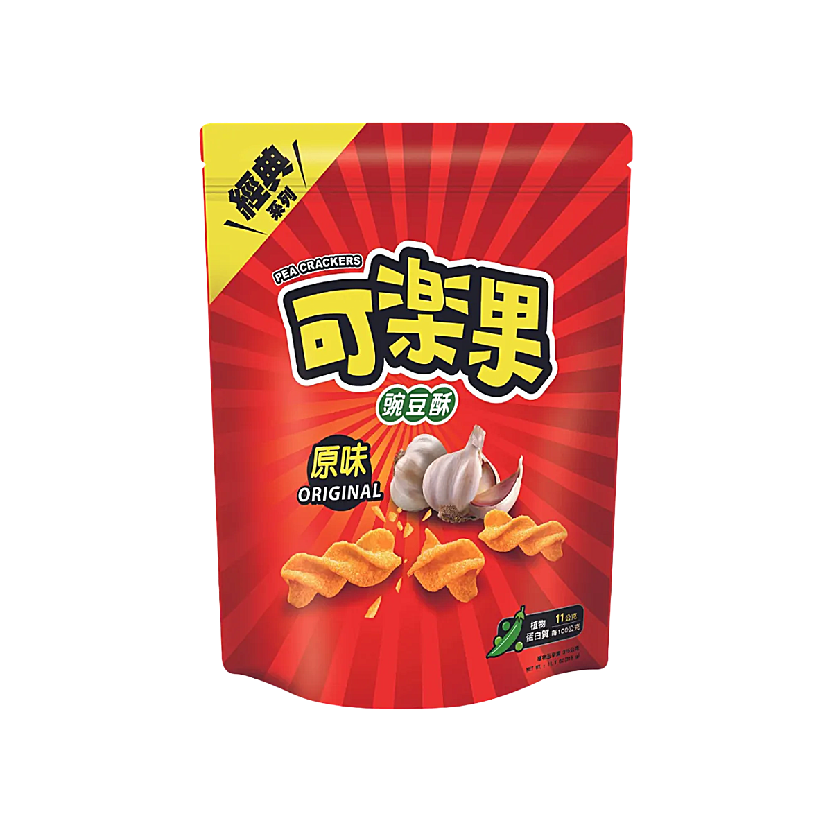 Taiwan - Koloko Pea Crackers Original Snack (72g)