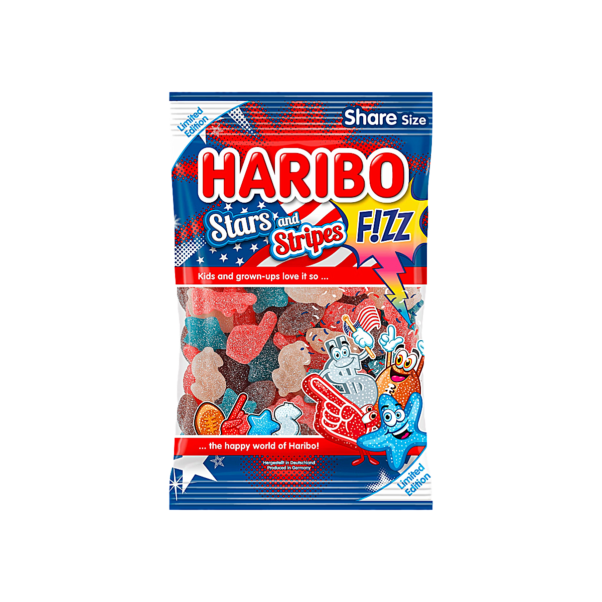 Germany - Haribo Stars and Stripes Sour Candy (175g)