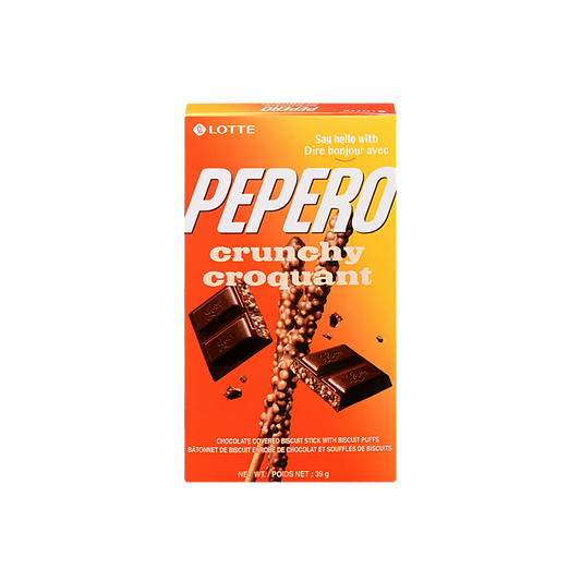 Korea - Lotte Pepero Chocolate Covered Biscuit Sticks with Biscuit Puffs (39g)