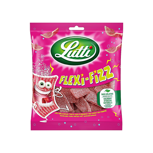 France - Lutti Flexi-Fizz Strawberry Carpet Fizz Candy (225g)