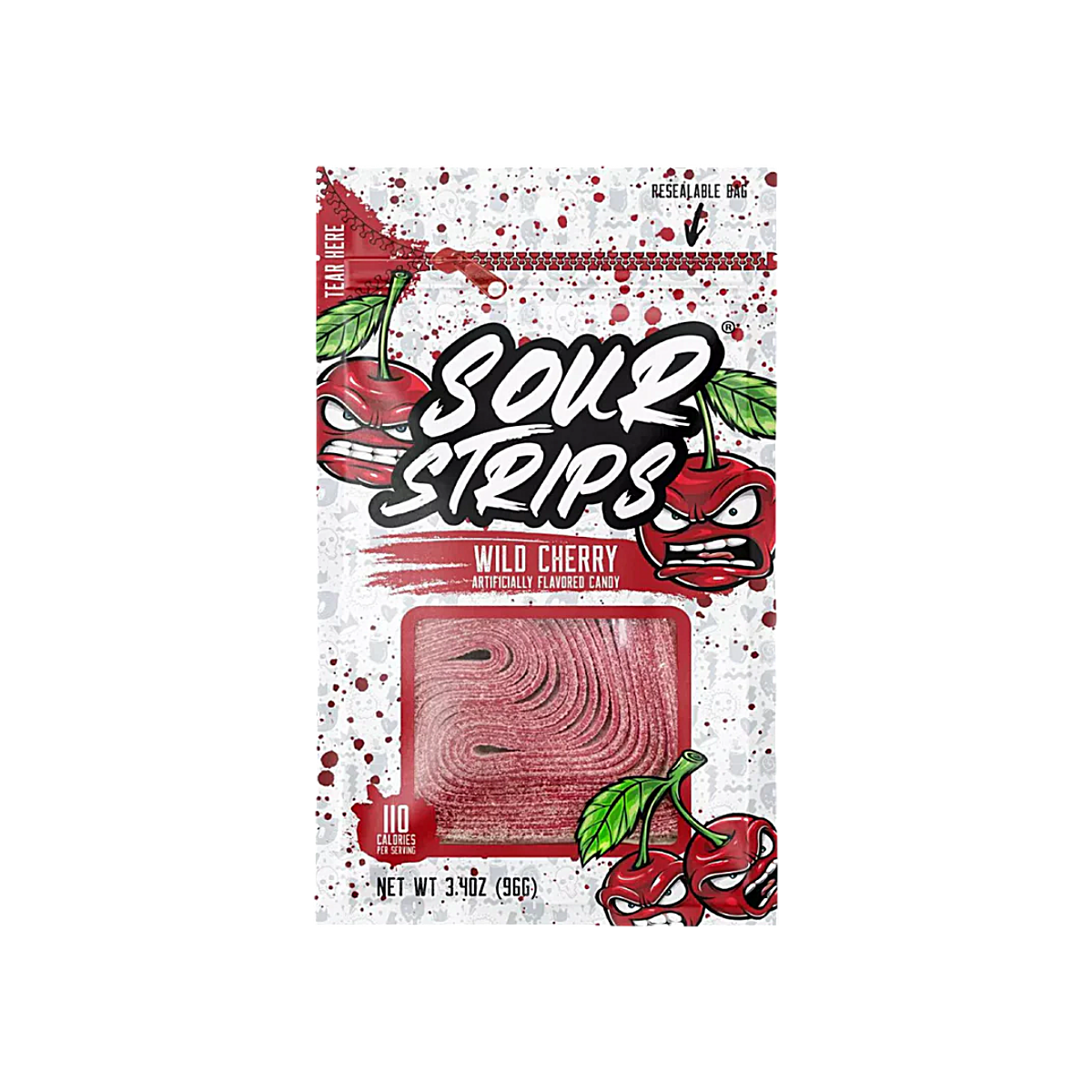 USA - Sour Strips Wild Cherry Flavour Candy (Viral TikTok Candy) (96g)