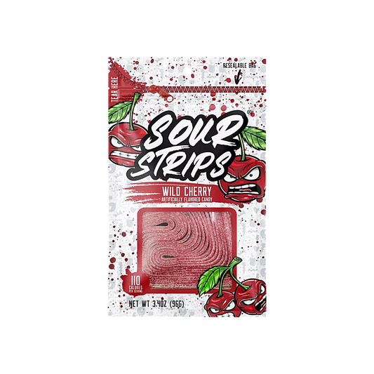 USA - Sour Strips Wild Cherry Flavour Candy (Viral TikTok Candy) (96g)