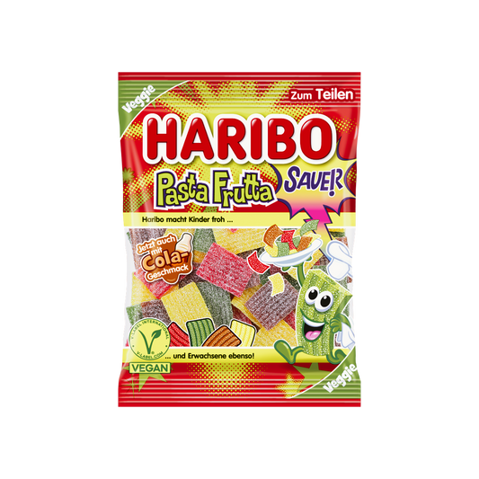 Germany - Haribo Pasta Fruit Sauer 4 Sour Candy Flavours (160g)