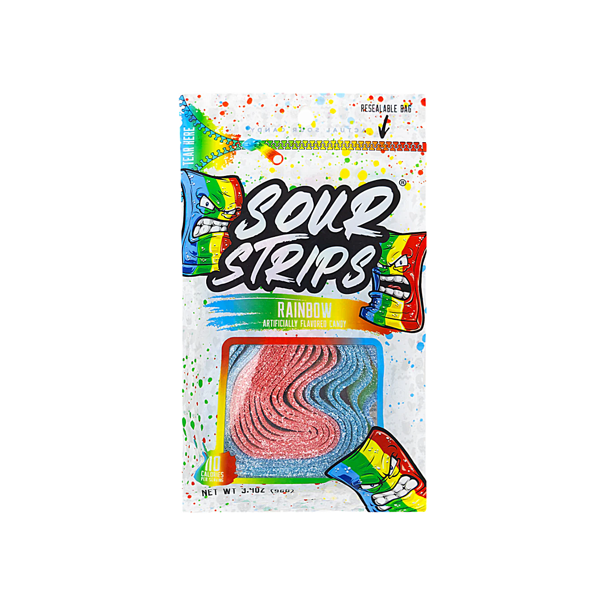 États-Unis - Bonbons arc-en-ciel Sour Strips (bonbons viraux TikTok) (96 g)