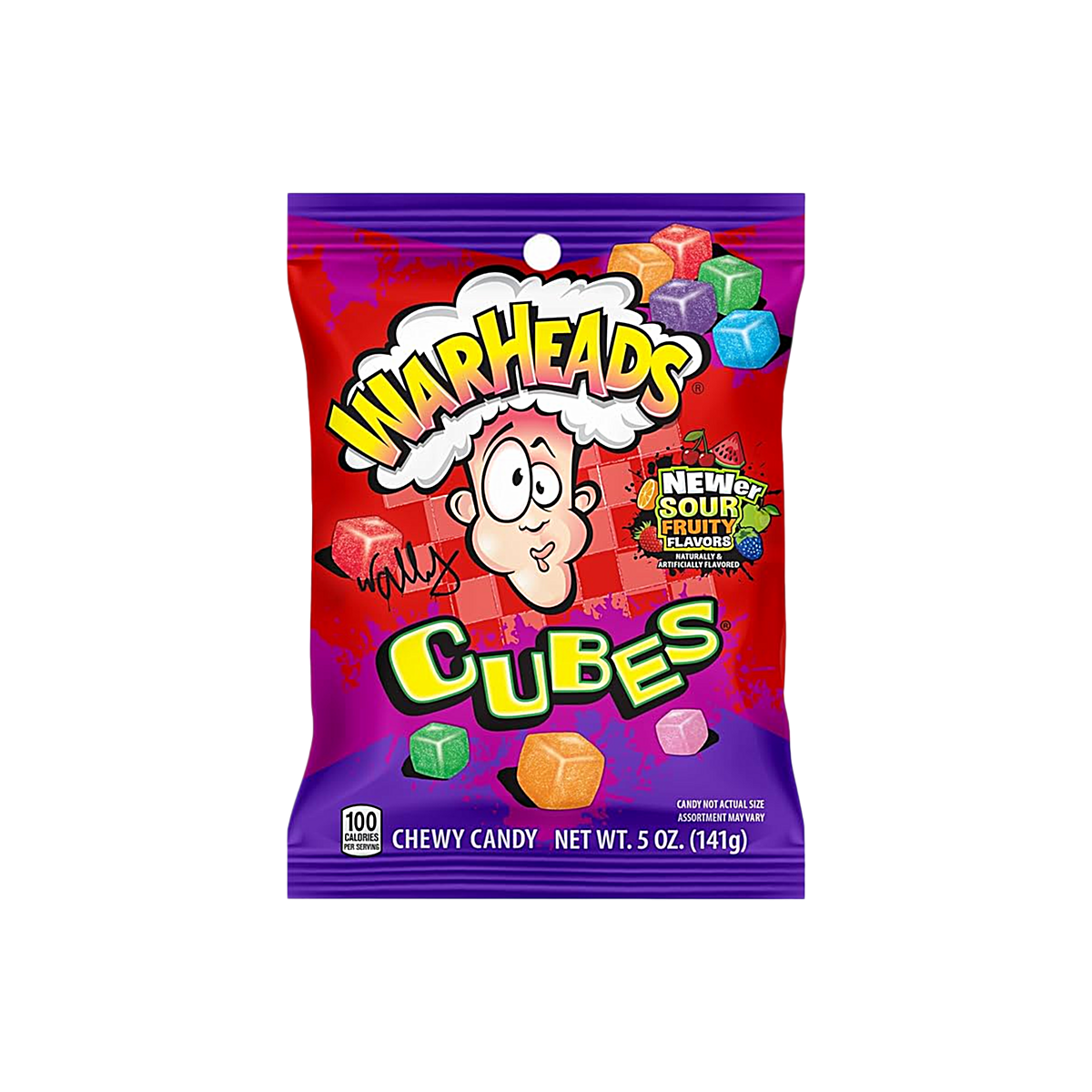 USA - Warheads Cubes Sour Sweet & Fruity Chewy Candy (141g)