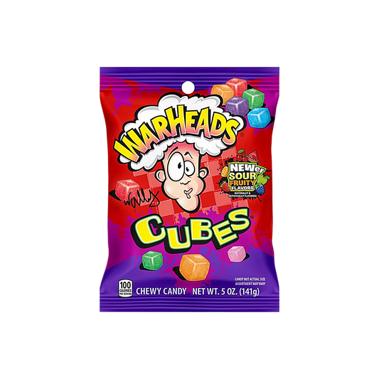 USA - Warheads Cubes Sour Sweet & Fruity Chewy Candy (141g)