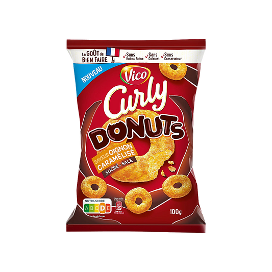 France - Vico Curly Donuts Caramelized Onion Flavour Corn Snack (100g)