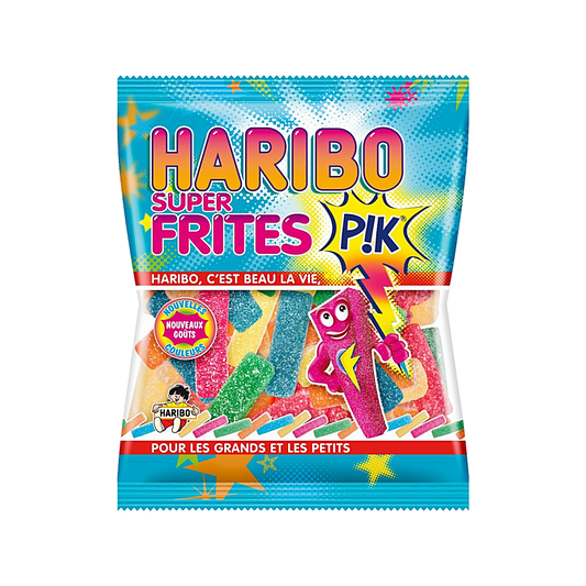 France - Haribo Super Frites (Super Fries) Sour Gummy Candy (120g)