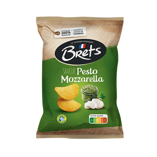 France - Brets Pesto Mozzarella Flavour Luxury Chips (125g)